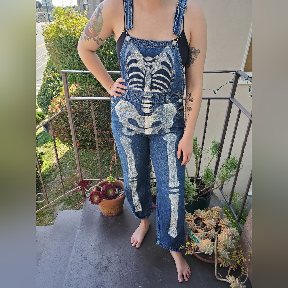 Skeleton Denim Overalls
